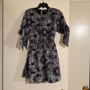 The Kooples black and silver paisley dress, size 0/XS